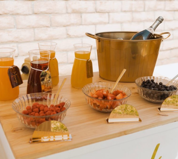 Mimosa Bar Decor Kit FULL Package Serving of 24 People CART ADD-ON –  ThePrettyPartyBoxx